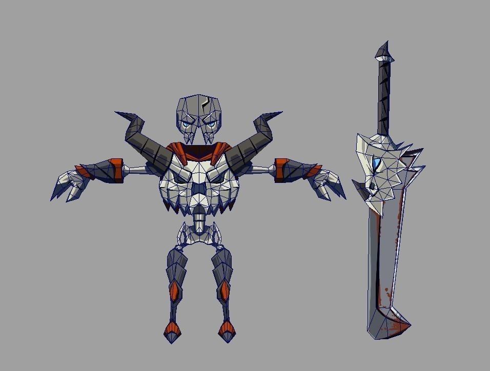 Fallen Knight Low-poly 3D model_4
