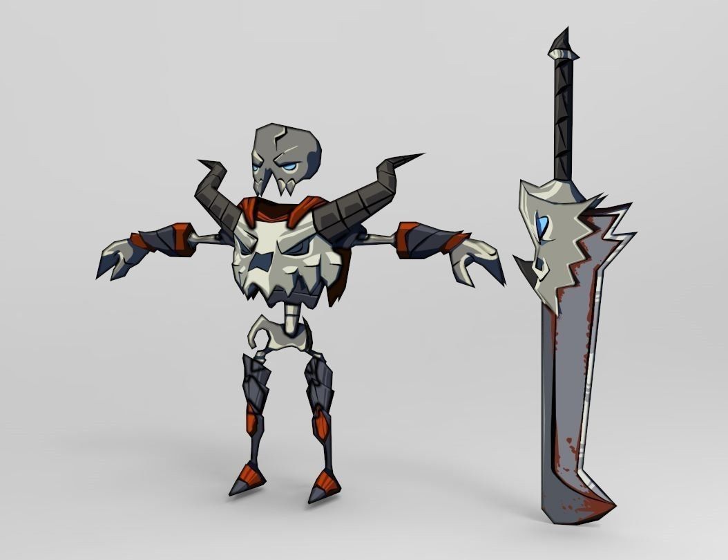 Fallen Knight Low-poly 3D model_2
