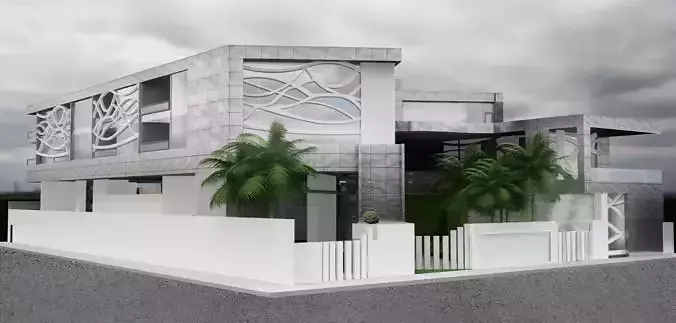 modern palace with detailed pattern