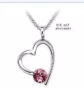 heart shape pendant with gem 3D print model