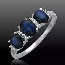 ring with oval sapphires and diamonds