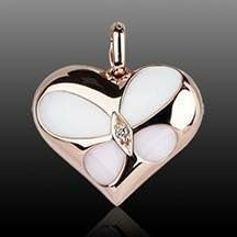 heart pendant with butterfly shape enamel 3D print model