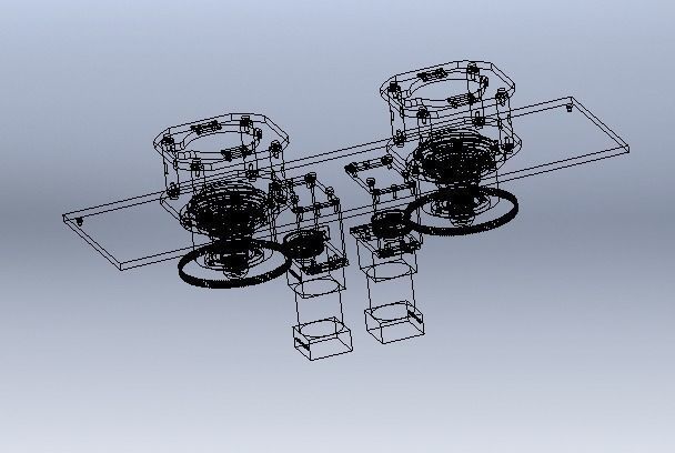 Double geardrive machine platform 3D model_5