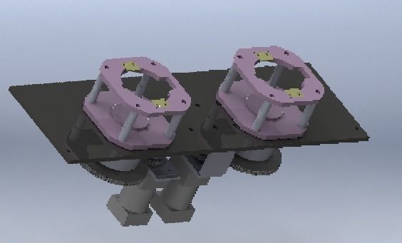 Double geardrive machine platform 3D model_1