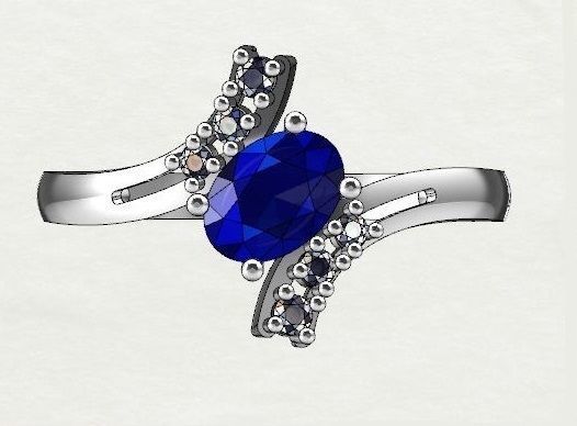 ring with blue sapphire and diamonds 3D print model_5