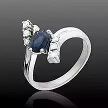 ring with blue sapphire and diamonds