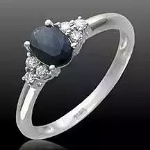 ring with blue oval sapphire and diamonds 