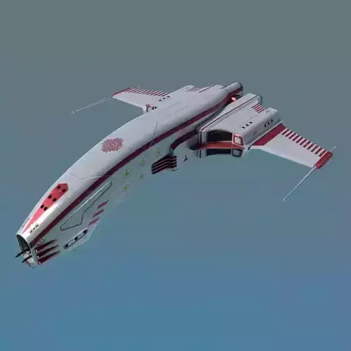 Spaceship Dagger Type 1 White Low-poly 3D model