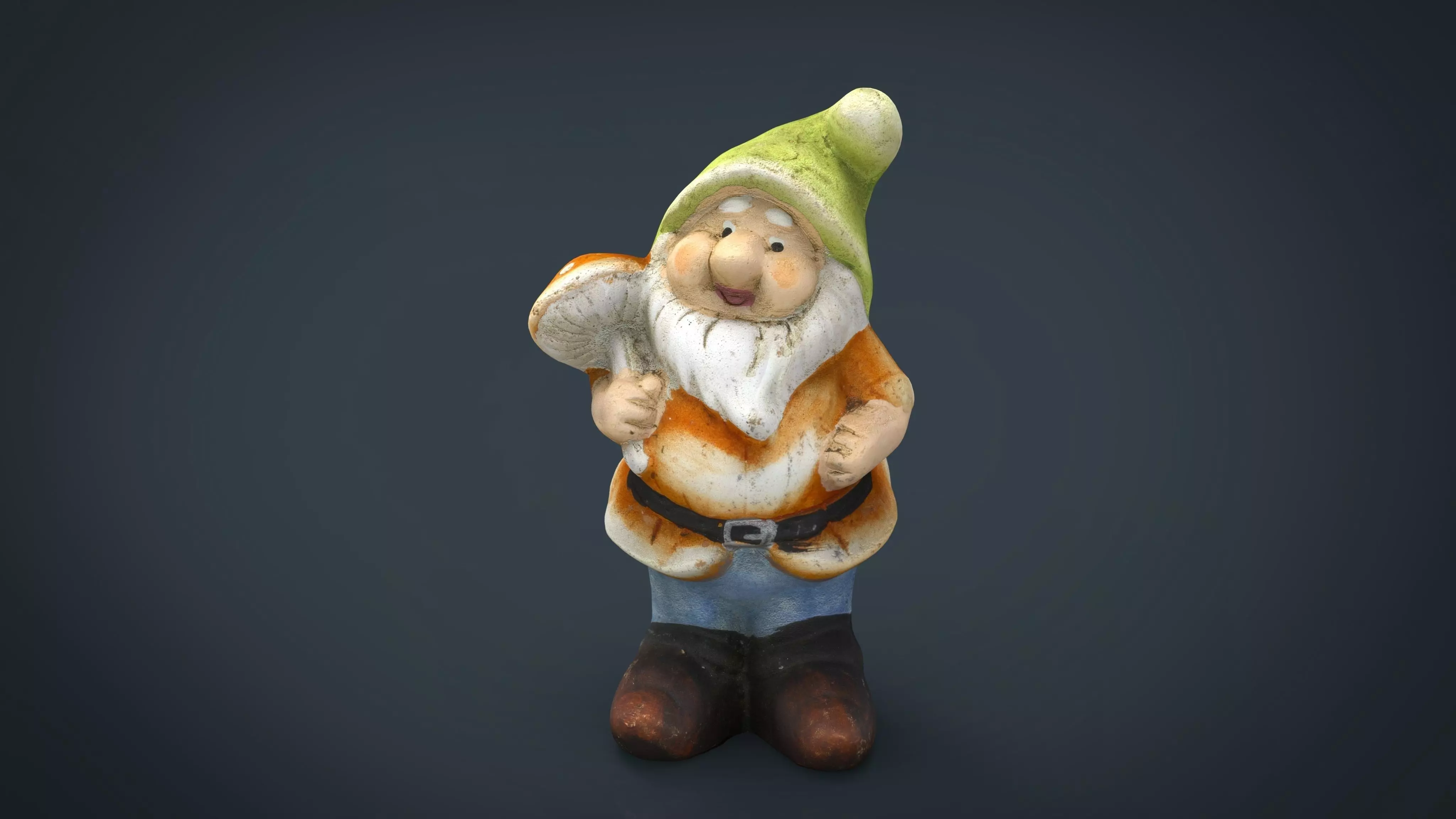 Garden Gnomo Low-poly 3D model_0