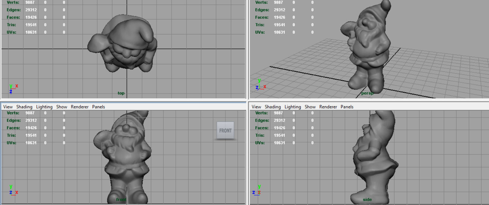 Garden Gnomo Low-poly 3D model_7