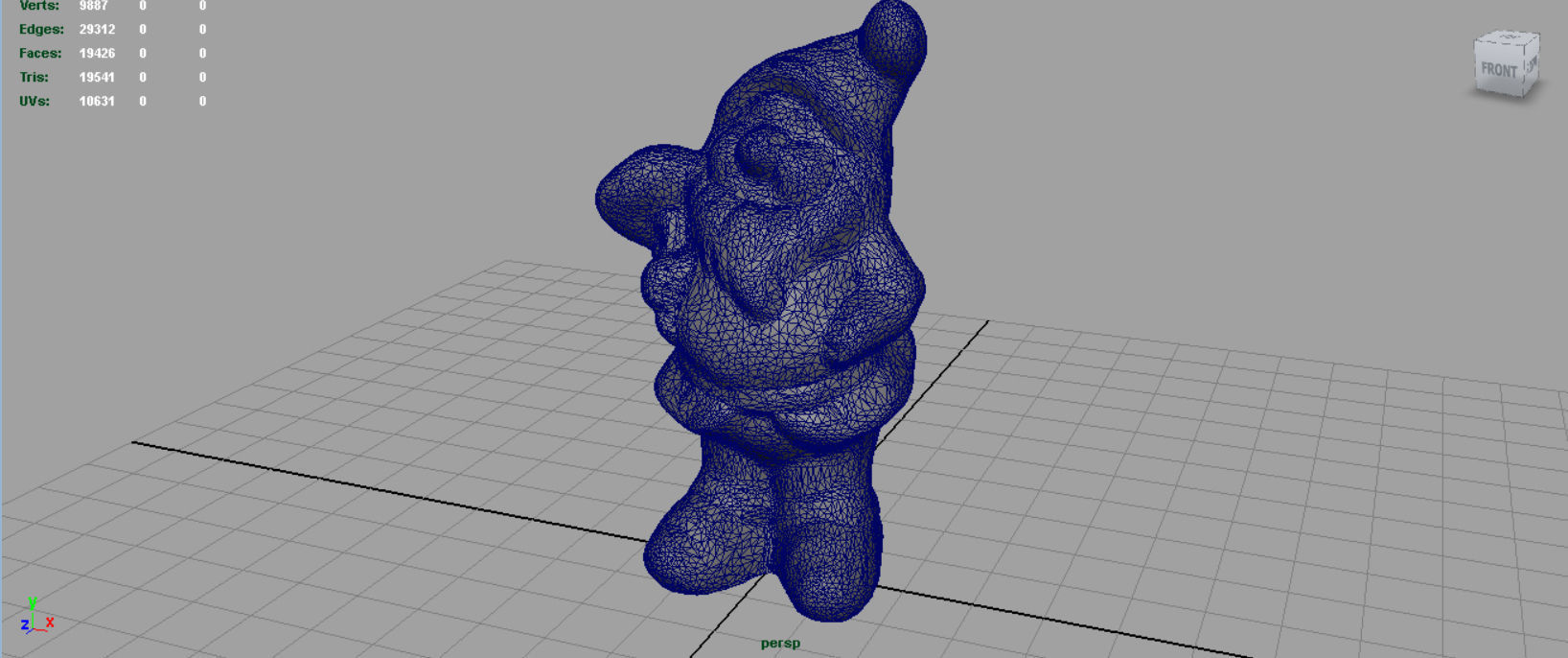 Garden Gnomo Low-poly 3D model_4