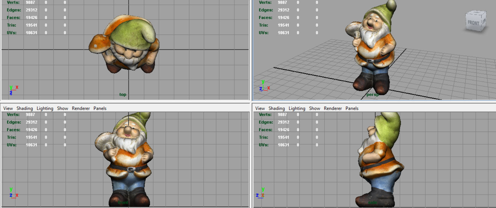 Garden Gnomo Low-poly 3D model_8