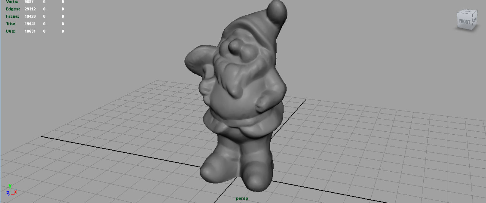 Garden Gnomo Low-poly 3D model_2