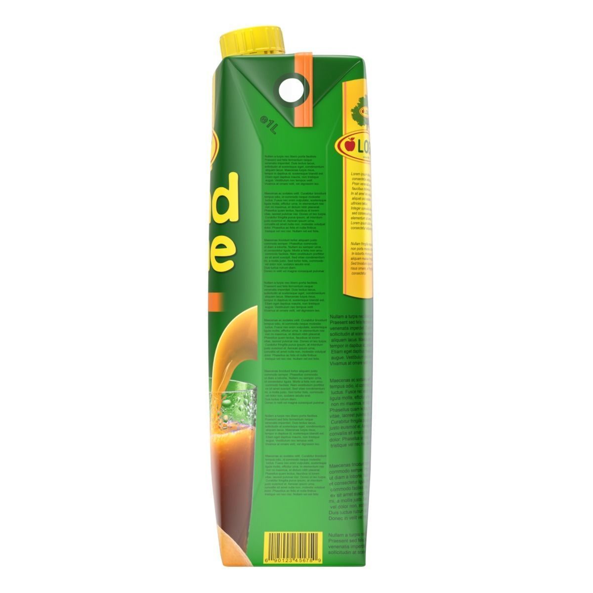 Juice Carton Box 3D model_6