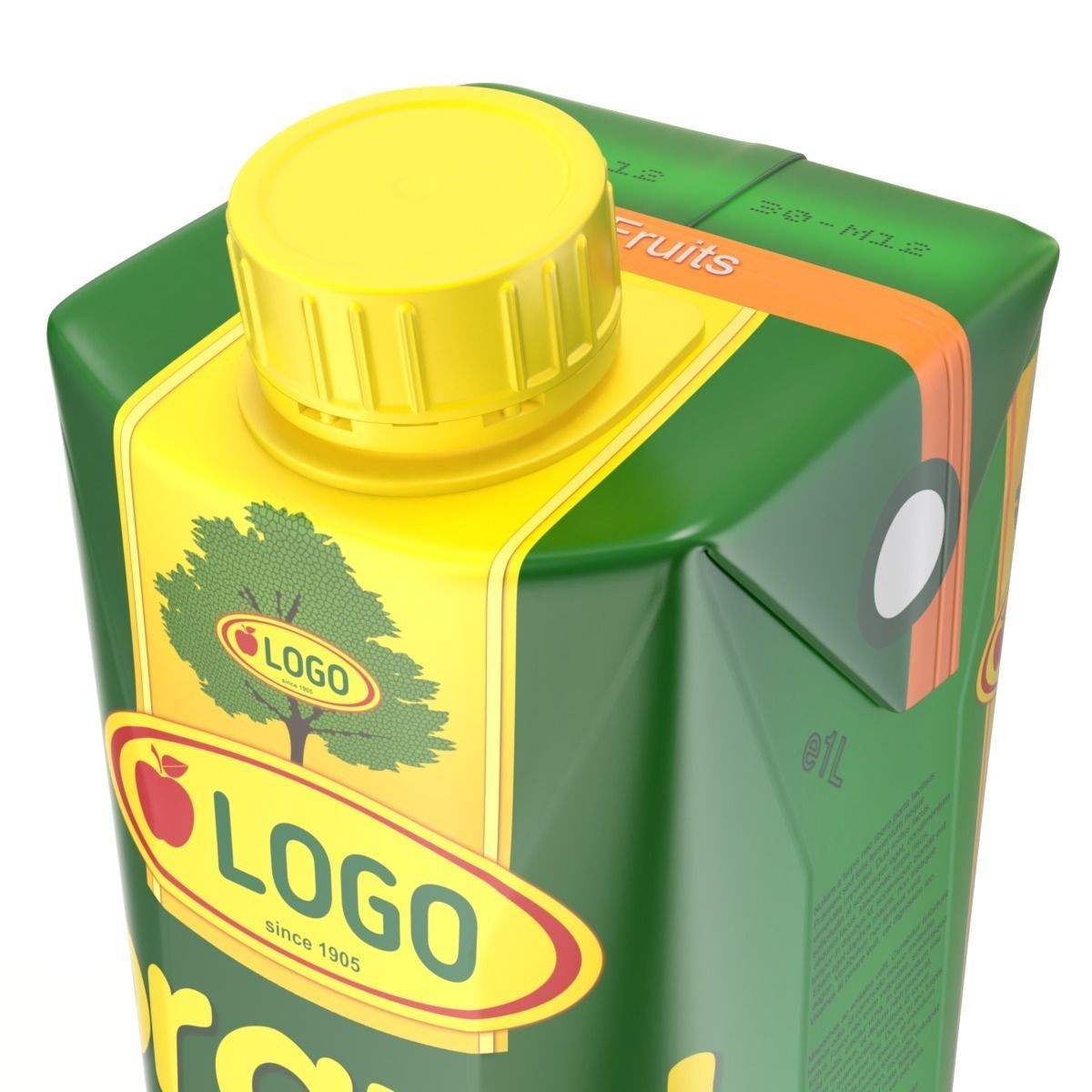 Juice Carton Box 3D model_1