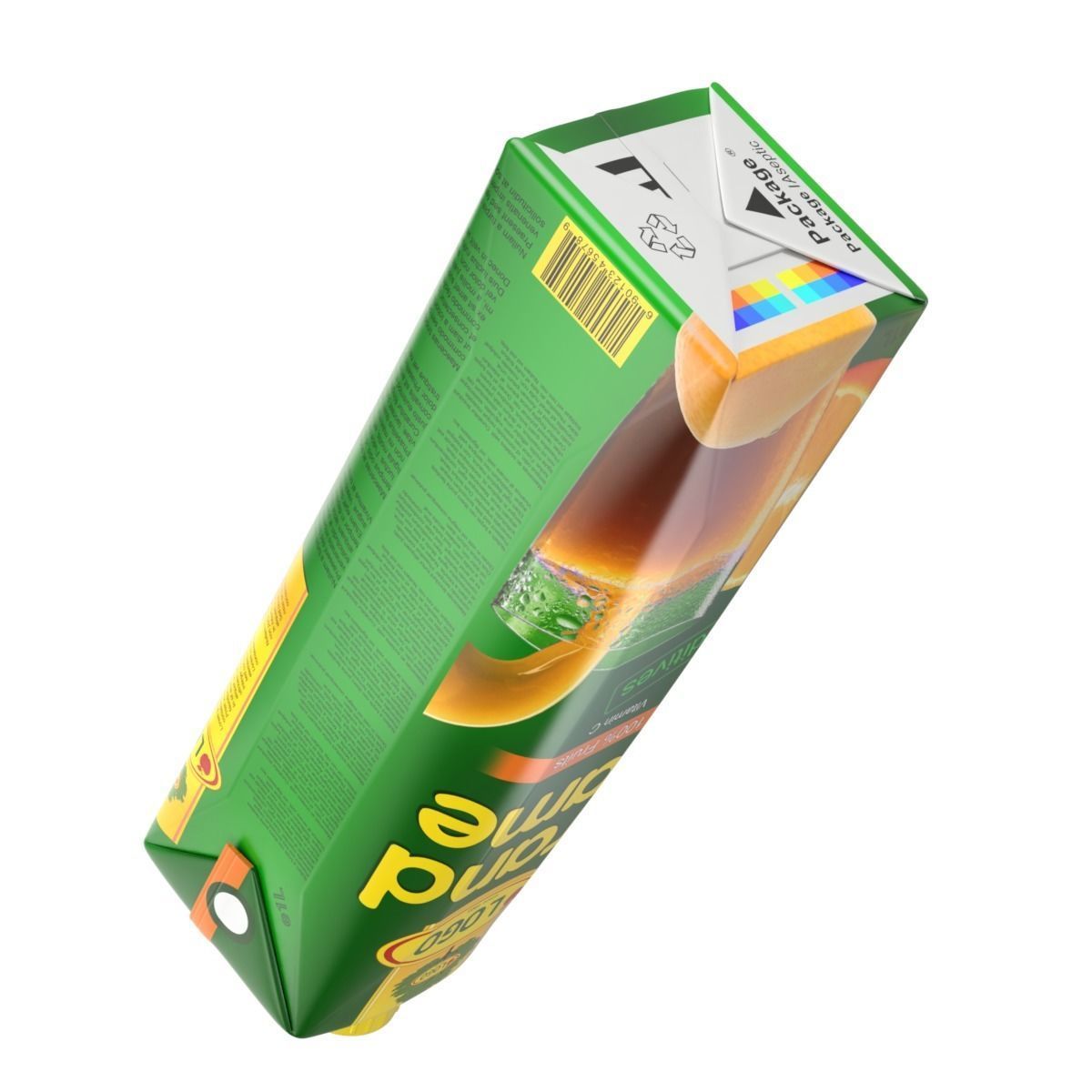 Juice Carton Box 3D model_11