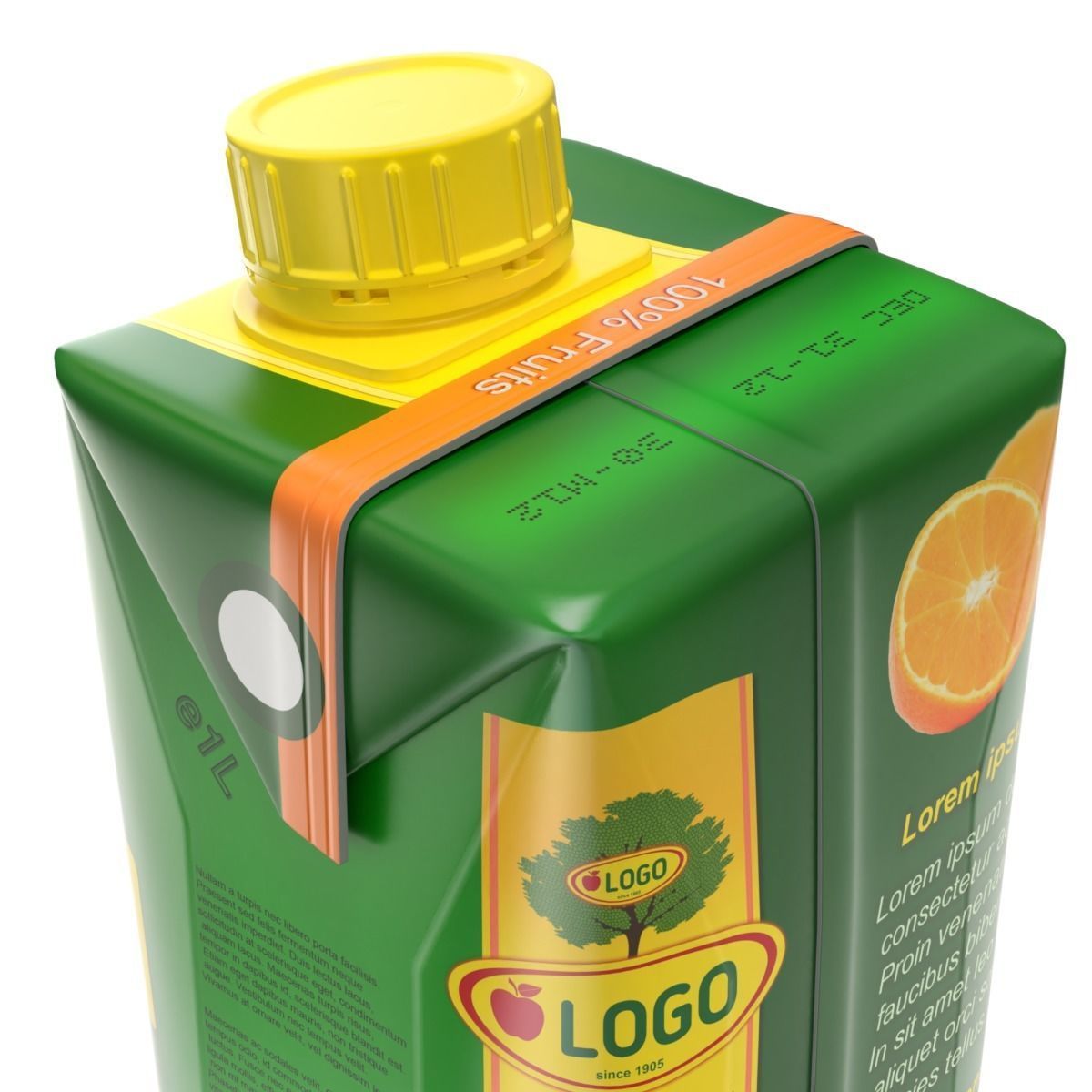 Juice Carton Box 3D model_2