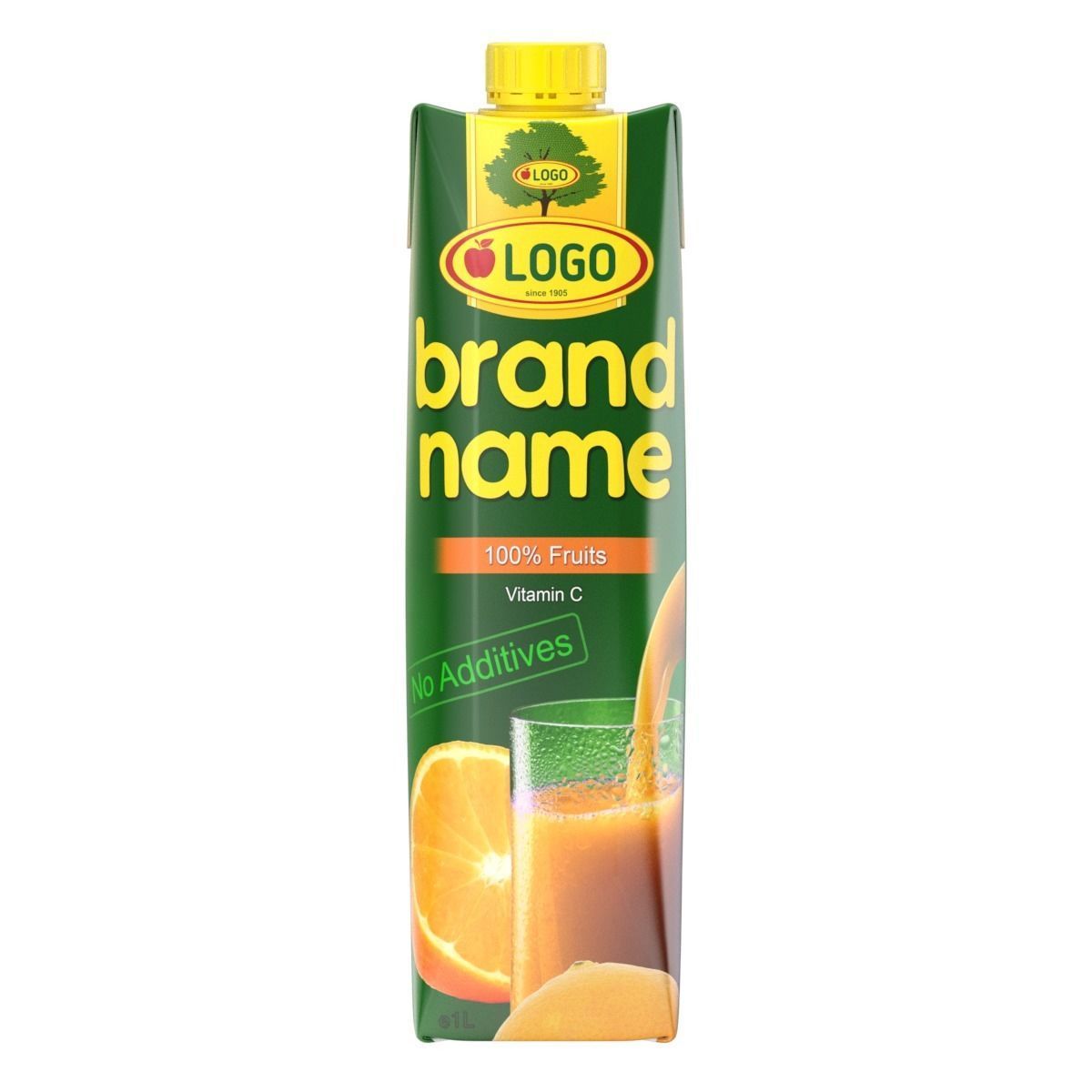 Juice Carton Box 3D model_5