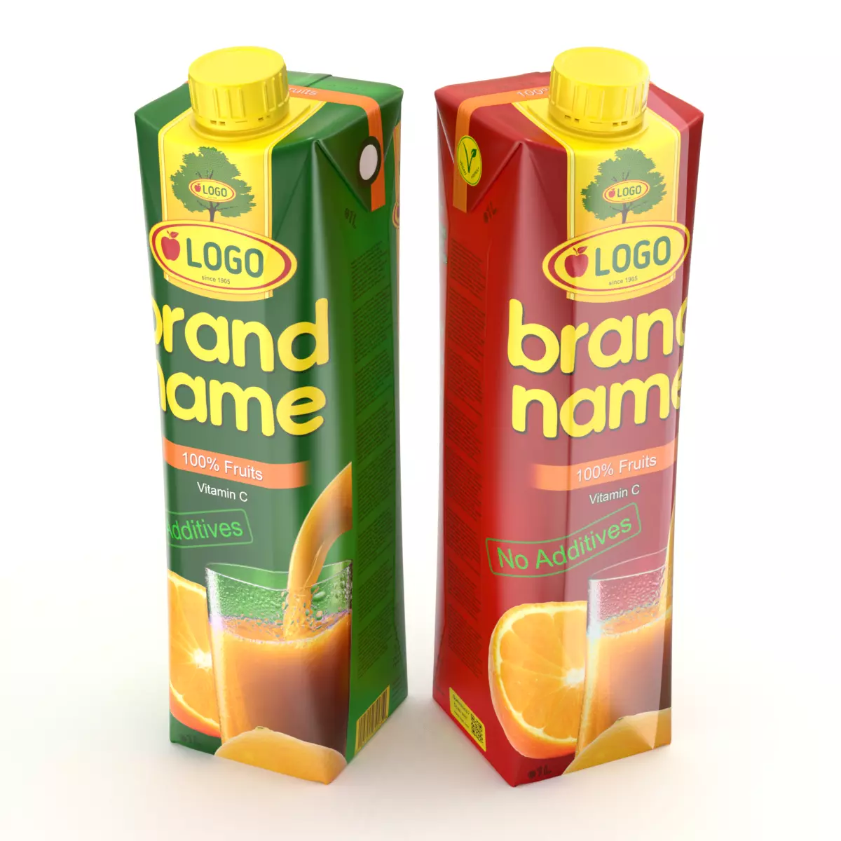 Juice Carton Box 3D model_0