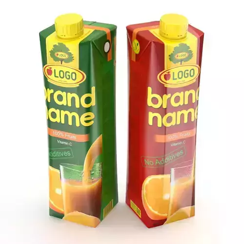 Juice Carton Box 3D model