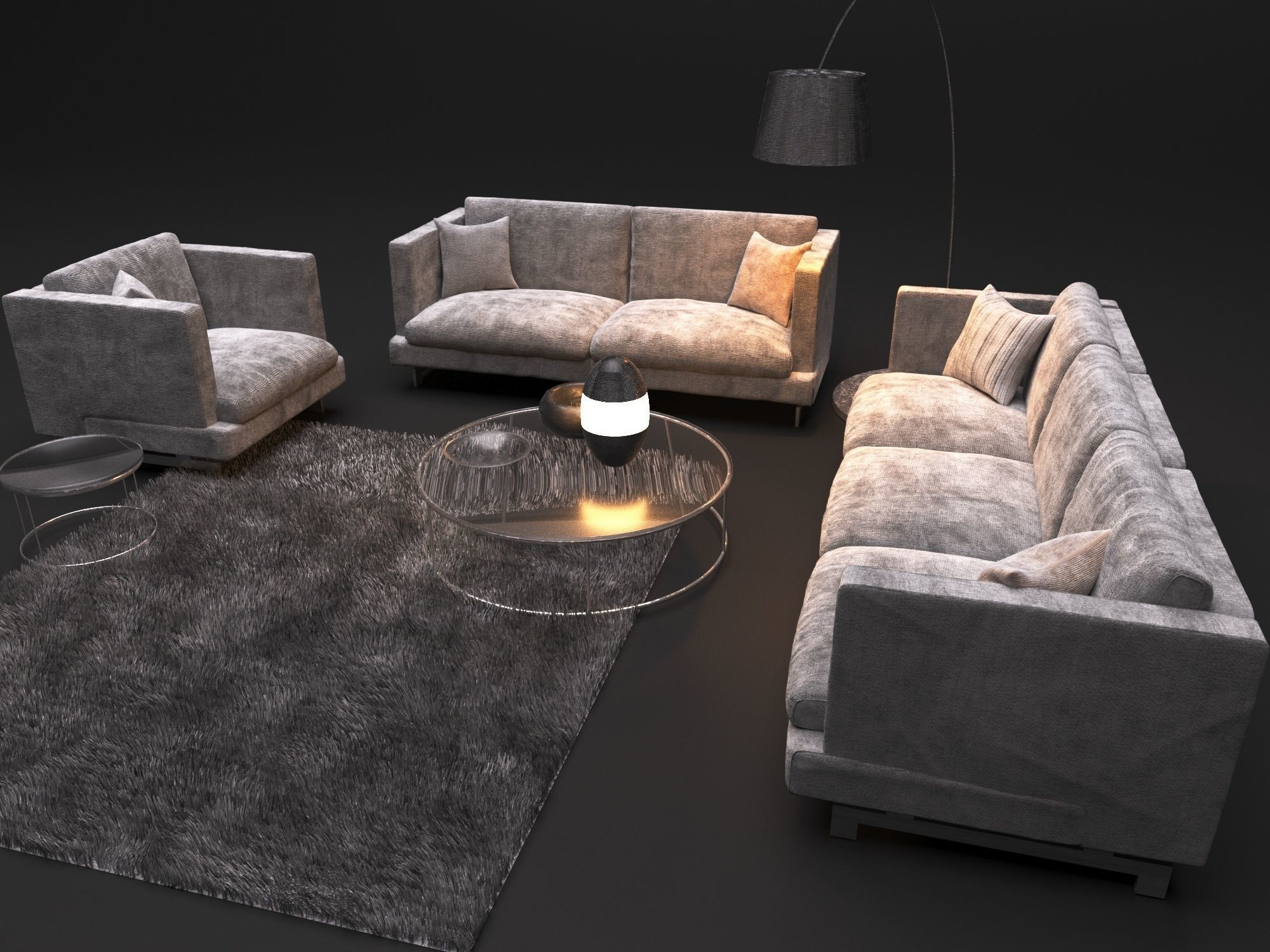Sofa NATUZZI Jeremy 2987 3D model_4