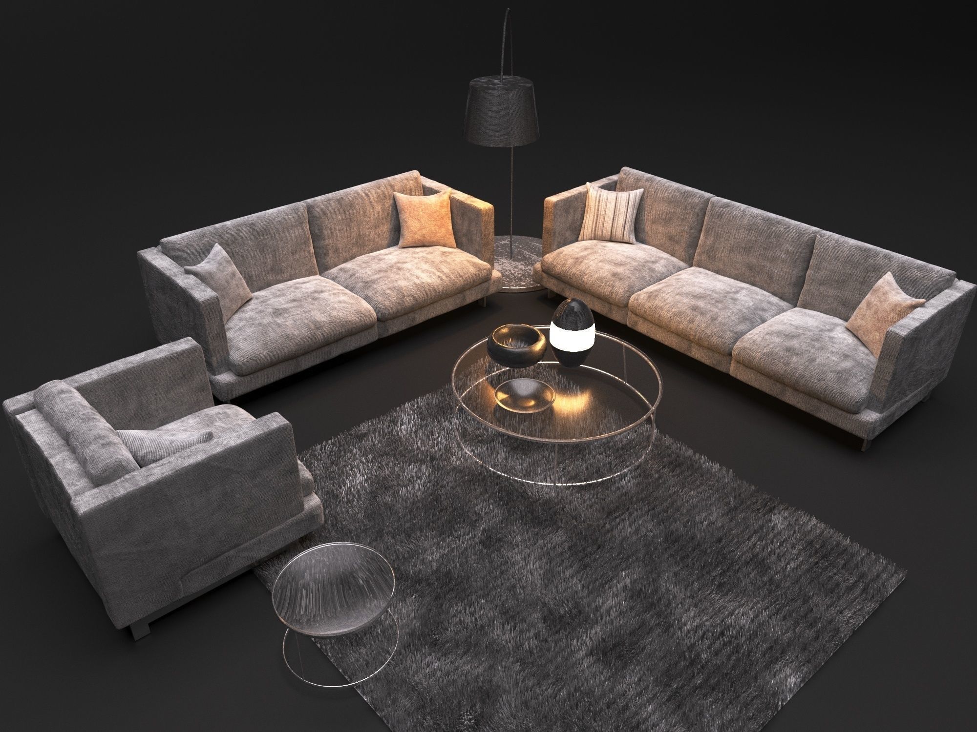 Sofa NATUZZI Jeremy 2987 3D model_3