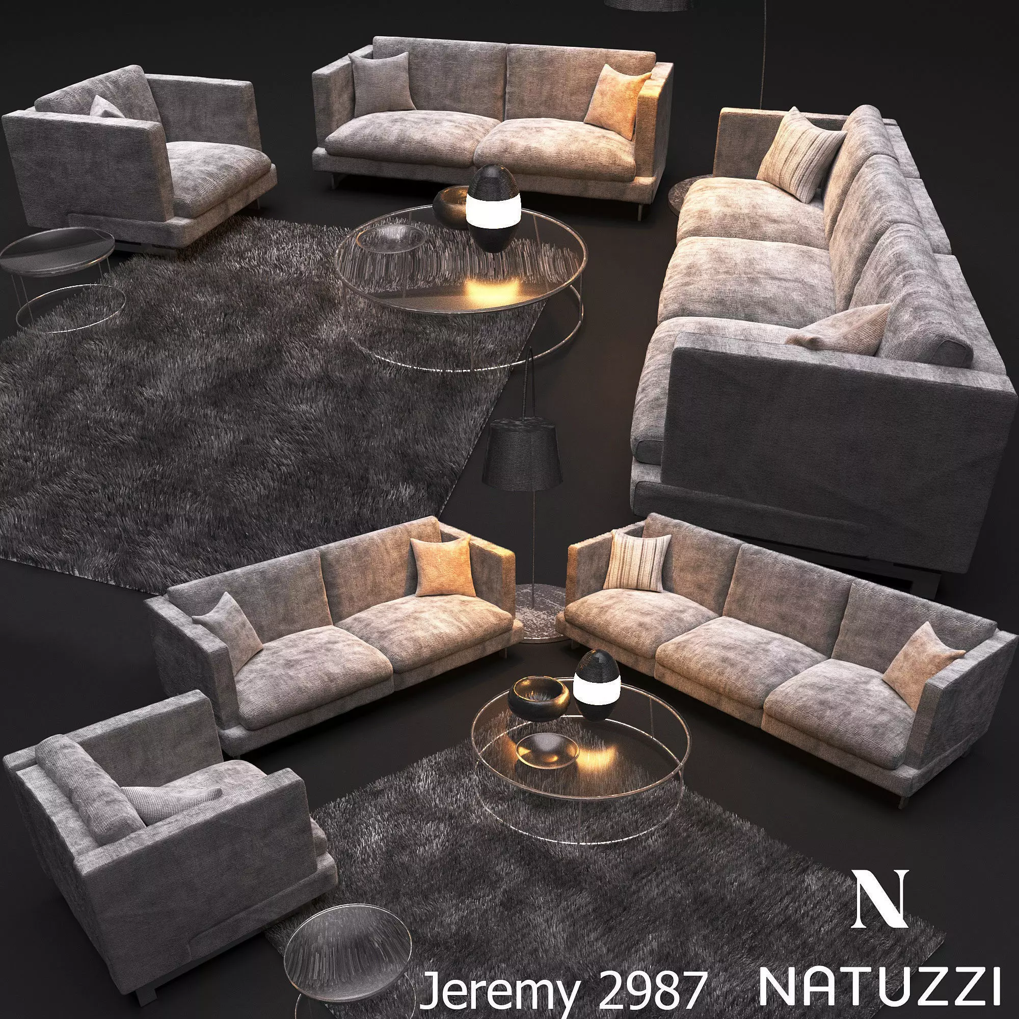 Sofa NATUZZI Jeremy 2987 3D model_0