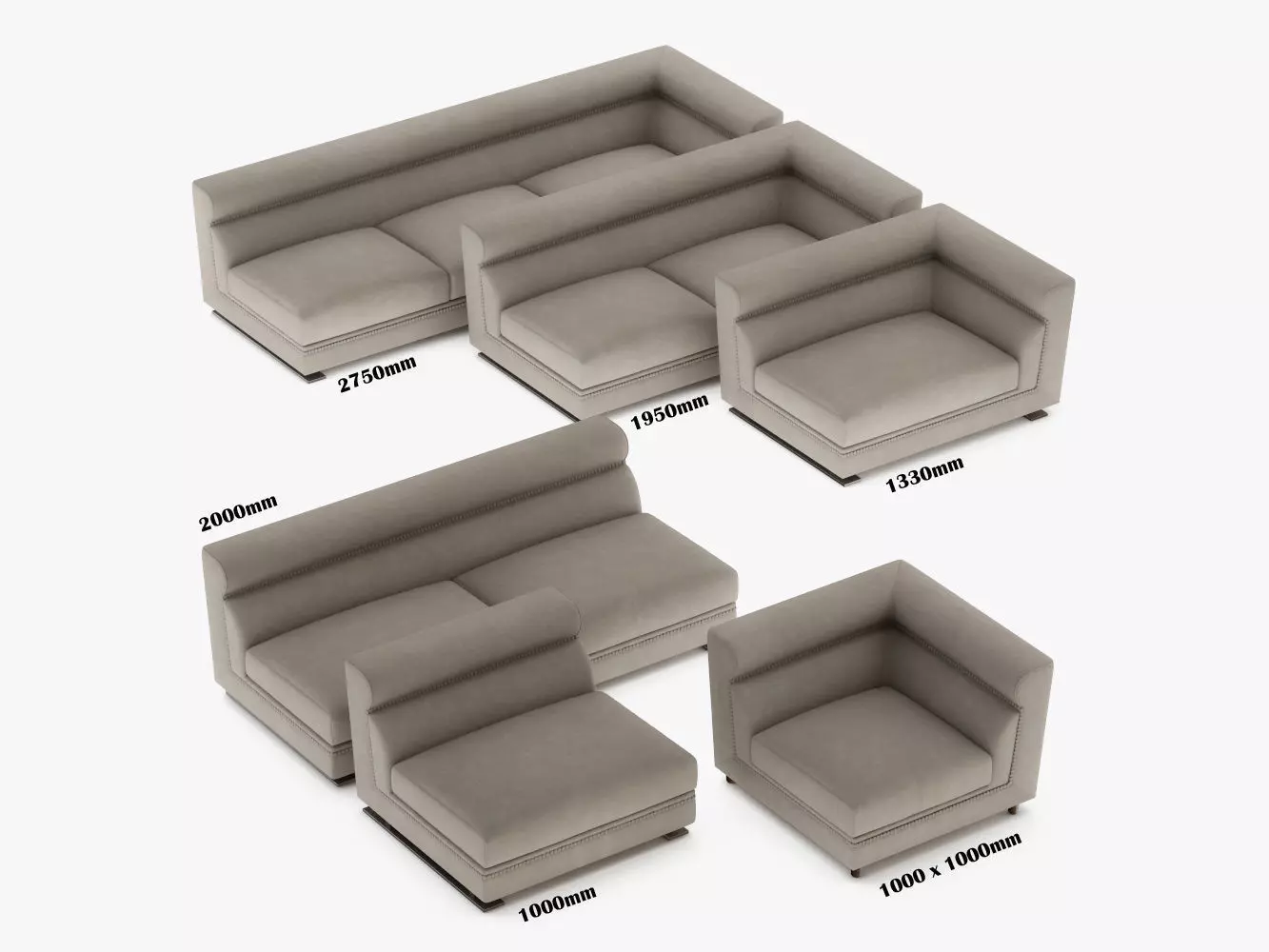 Longhi - Ansel sofa 04 3D model