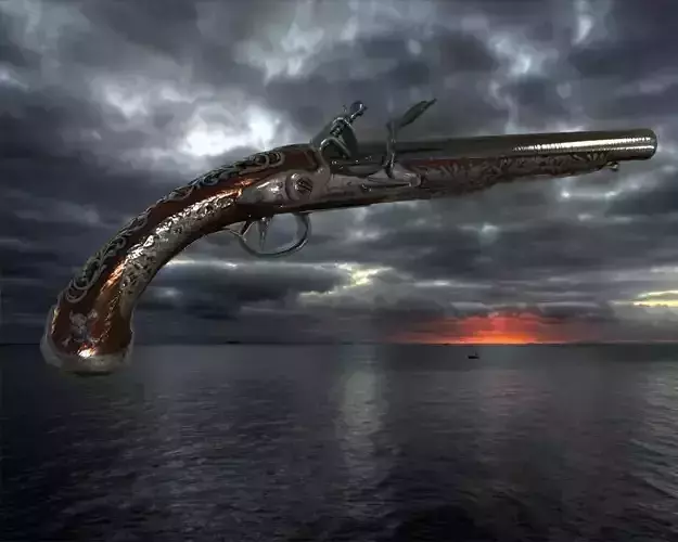 Flintlock pirate pistol