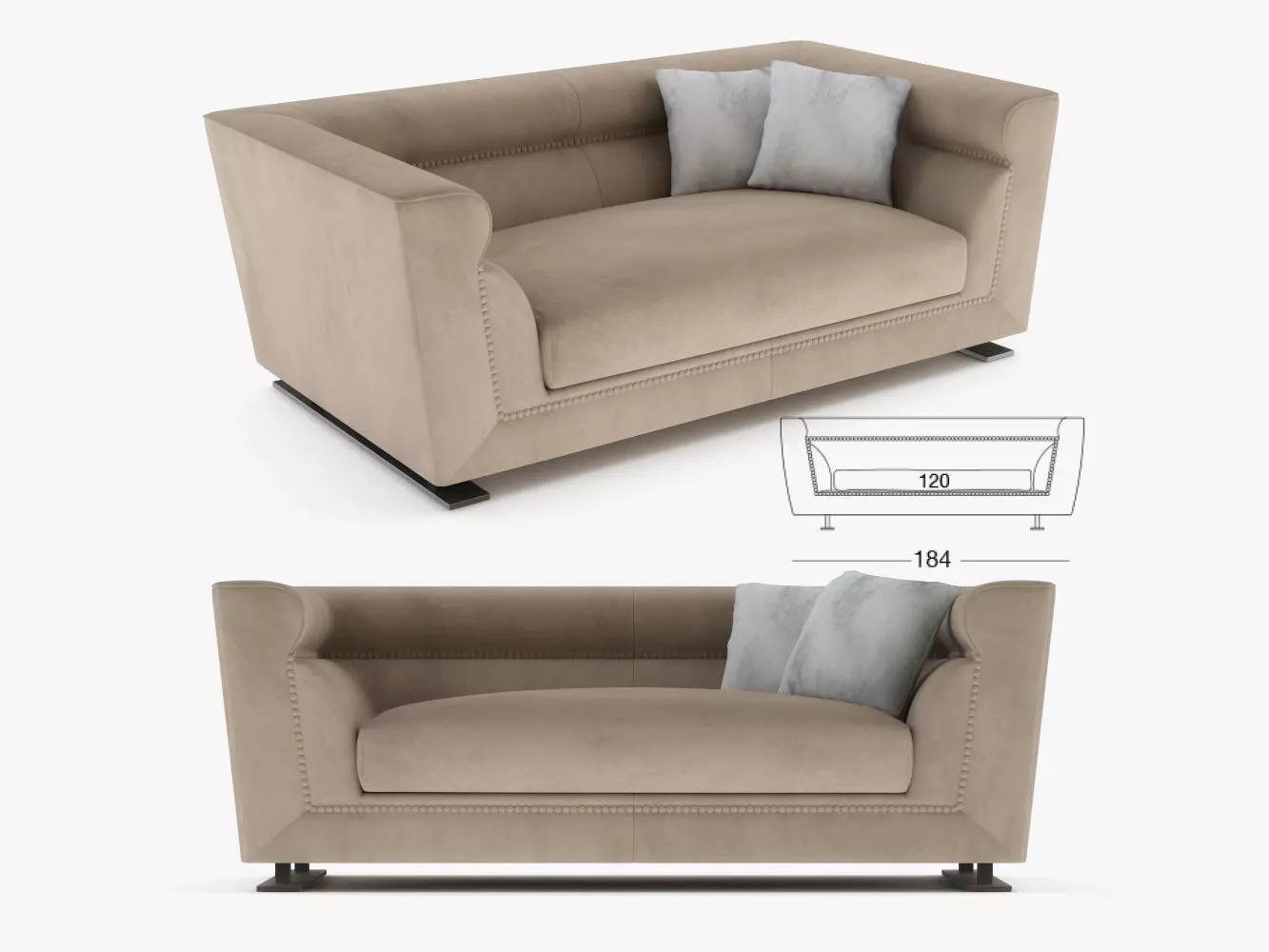 Longhi - Ansel sofa 01  3D model_0