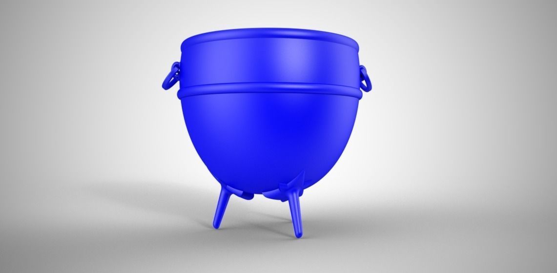 Cauldron silver wine barrel Low-poly 3D model_9