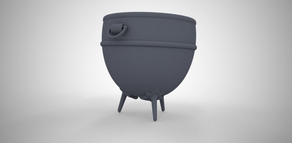Cauldron silver wine barrel Low-poly 3D model_1