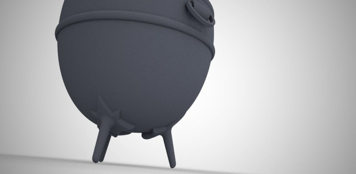 Cauldron silver wine barrel Low-poly 3D model_6