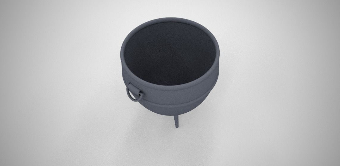 Cauldron silver wine barrel Low-poly 3D model_3