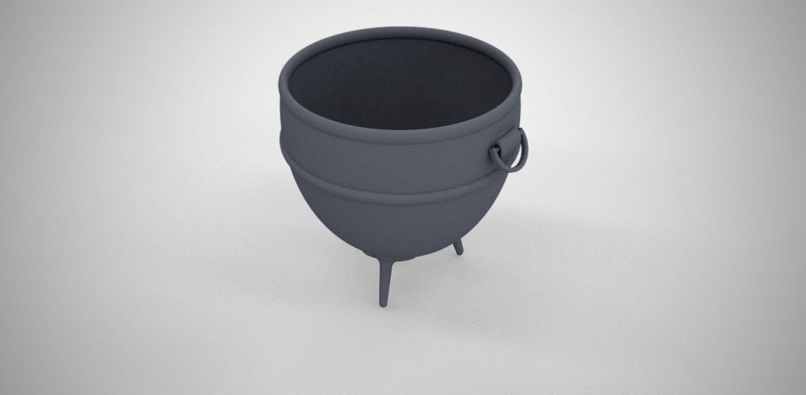 Cauldron silver wine barrel Low-poly 3D model_4