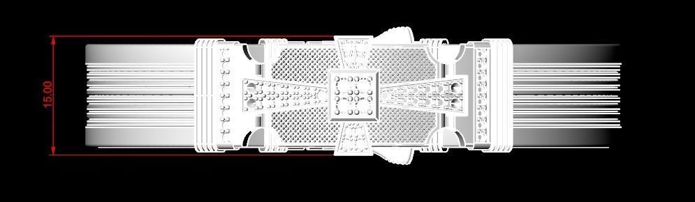 Bracelet with stones cross under the skin 197 3D print model_13