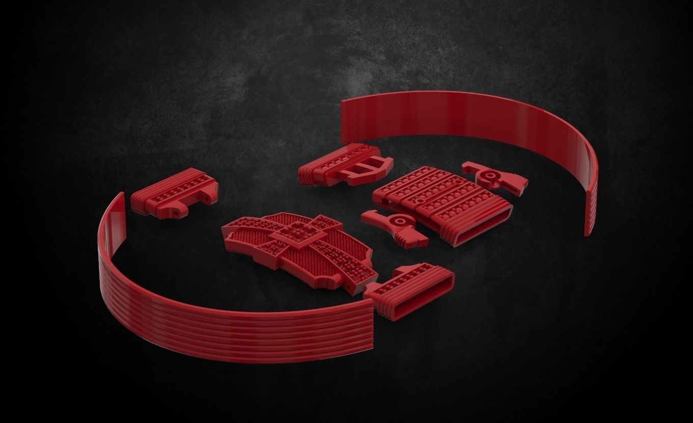 Bracelet with stones cross under the skin 197 3D print model_12