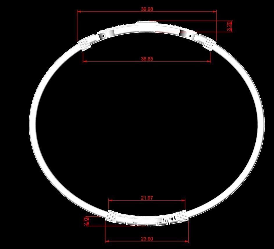 Bracelet with stones cross under the skin 197 3D print model_14