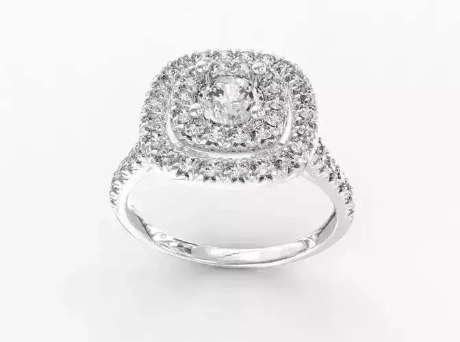 RING002 diamond halo engagement ring