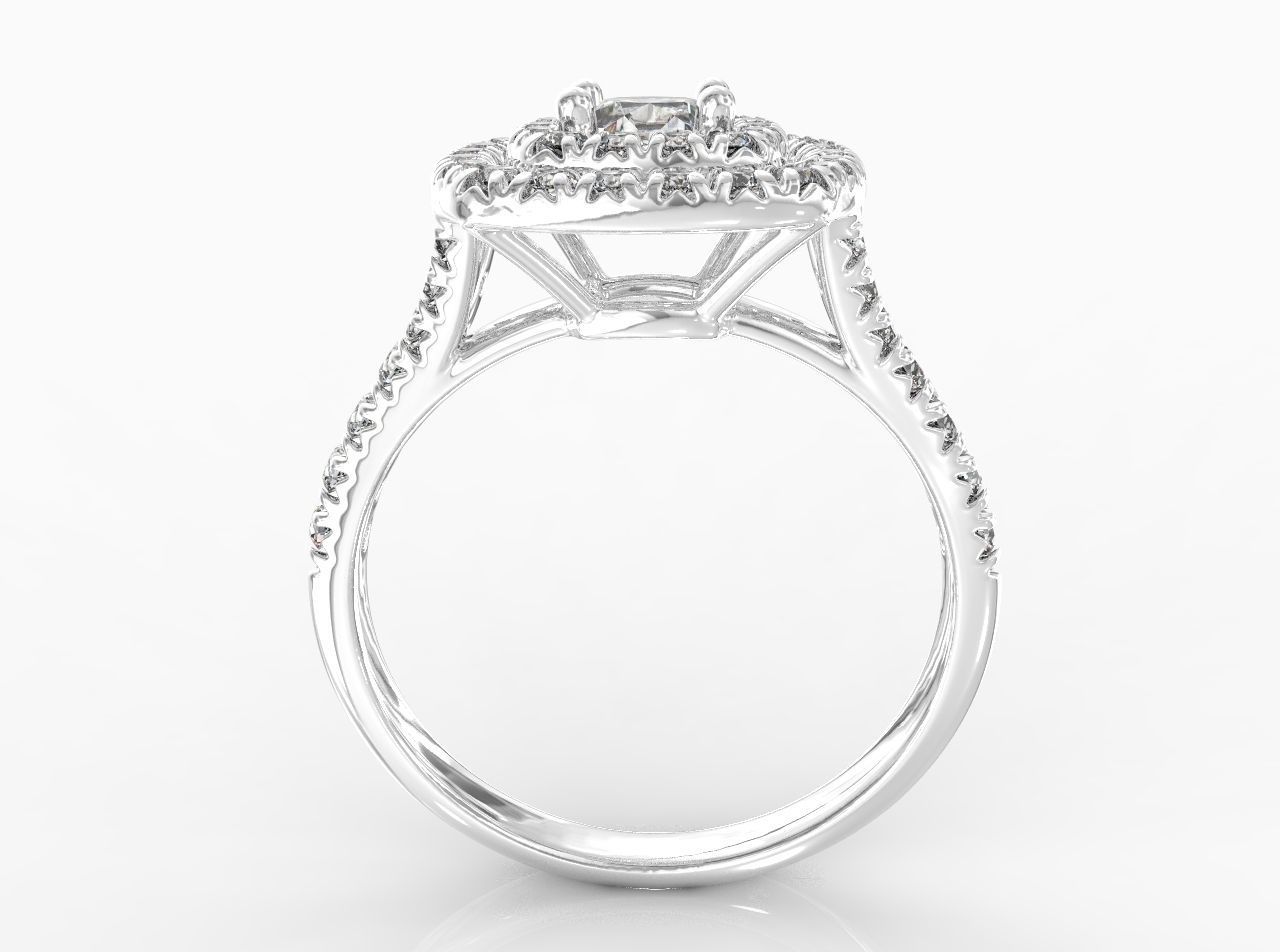 RING002 diamond halo engagement ring 3D print model_2