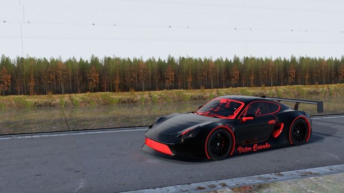 Porsche 911 GT Low-poly 3D model