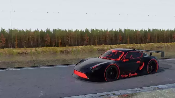 Porsche 911 GT Low-poly 3D model