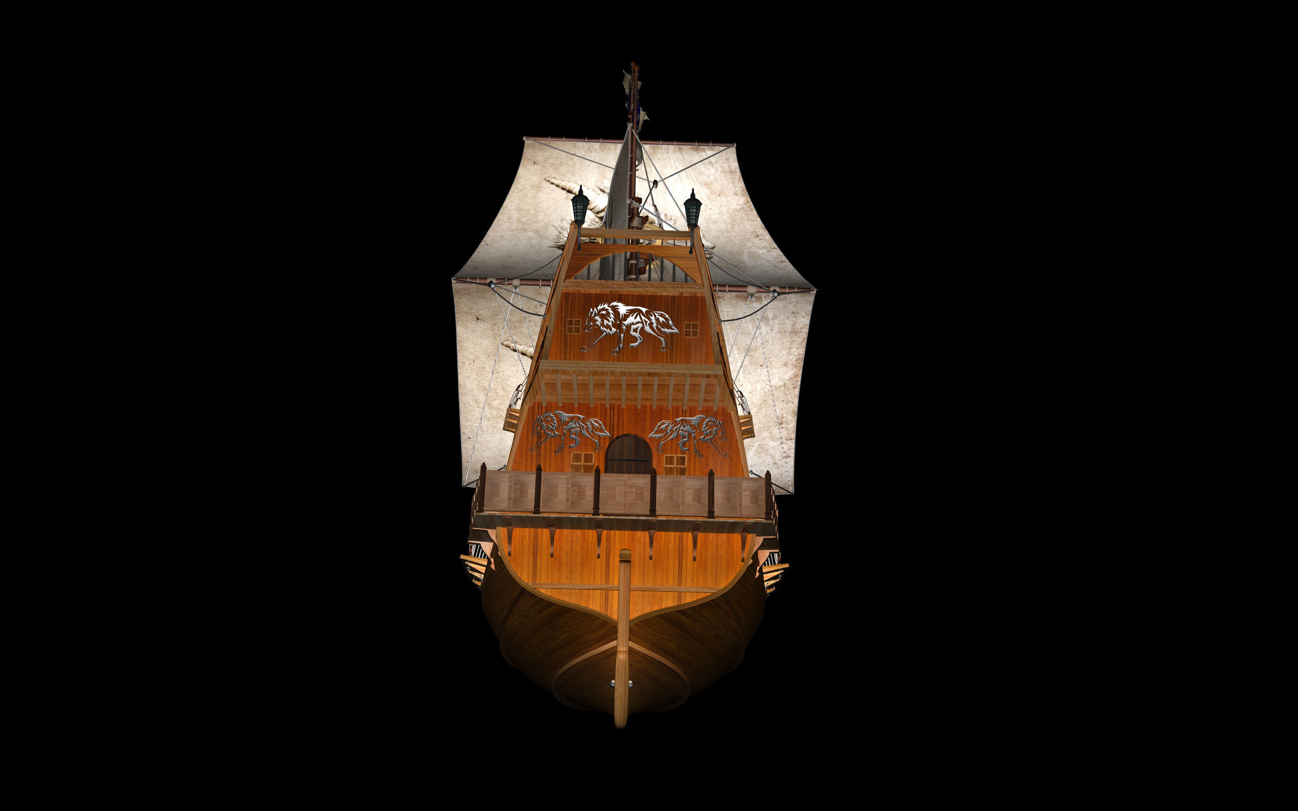 Sailing Ship Low-poly 3D model_3