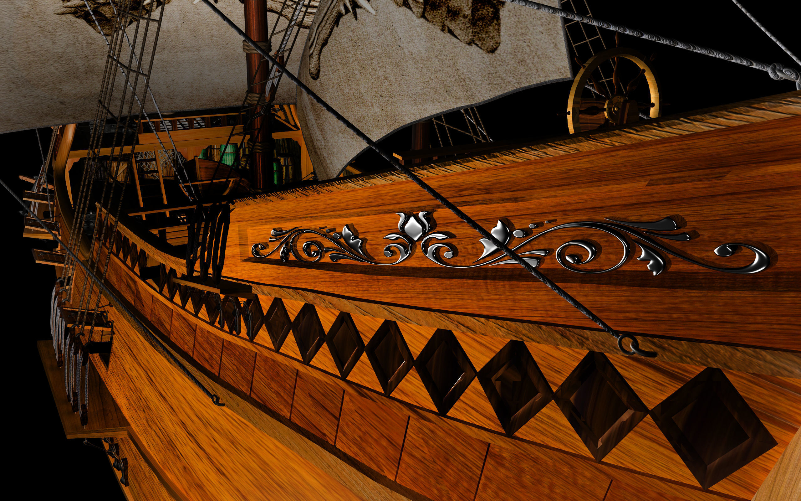 Sailing Ship Low-poly 3D model_1