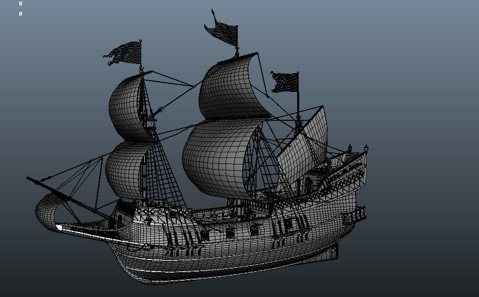 Sailing Ship Low-poly 3D model_11