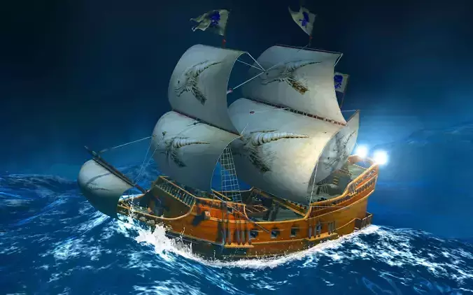 Sailing Ship Low-poly 3D model