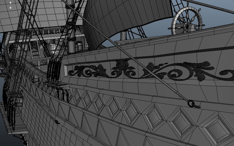 Sailing Ship Low-poly 3D model_16