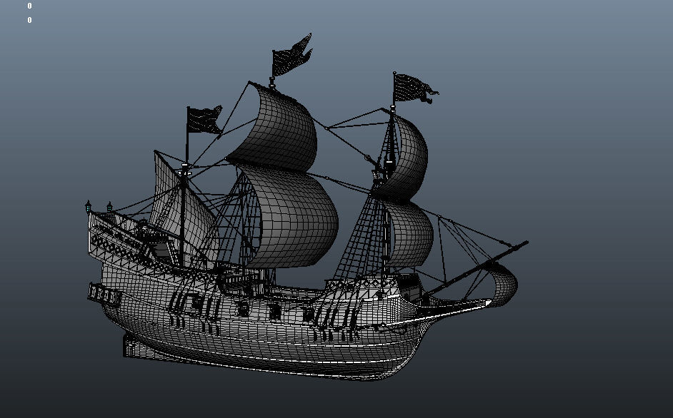 Sailing Ship Low-poly 3D model_14