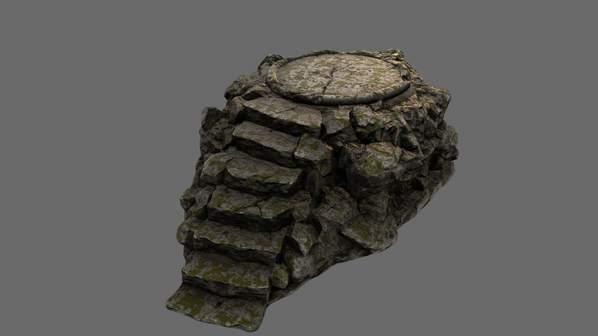 stairway 02 Low-poly 3D model_3