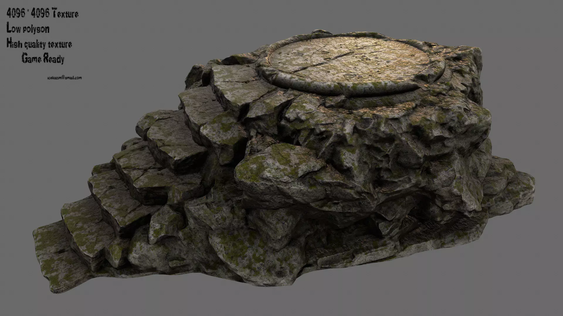 stairway 02 Low-poly 3D model_0